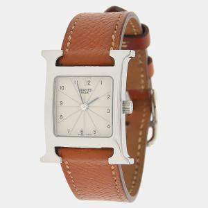 Pre Owned Hermes H Heure HH1.210 Quartz Stainless Steel Women's Wristwatch 21 mm