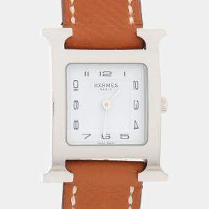 Pre Owned Hermes Heure H HH1.210 Quartz Stainless Steel Womens Wristwatch 21 mm