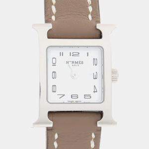 Hermes Heure H HH1.110 Quartz Stainless Steel Womens Wristwatch 17 mm