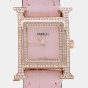 Hermes Heure H HH1.174 Quartz Gold Stainless Steel Women's Wristwatch 17 mm