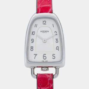 Pre Owned Hermes Galop GA1.110 Quartz Silver Stainless Steel Women's Wristwatch 20 mm