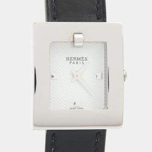 Pre Owned Hermes Belt BE1.210 Quartz White Stainless Steel Women's Wristwatch 21mm
