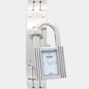 Pre Owned Hermes Kelly W056304WW00 Quartz White Stainless Steel Women's Wristwatch 16 mm