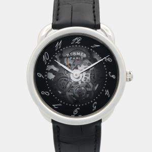 Pre Owned Hermes Arceau AR2.710 Automatic Black Stainless Steel Women's Wristwatch 40 mm