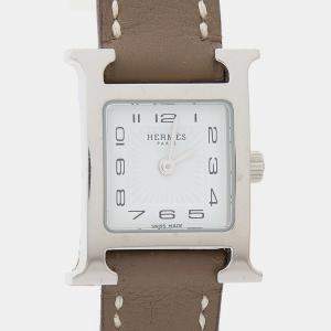 Pre Owned Hermes Heure H HH1.110 Quartz Stainless Steel Women's Wristwatch 17.5 mm
