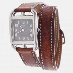 Pre Owned Hermes Cape Cod CC1.210 Quartz Black Stainless Steel Women's Wristwatch 23mm