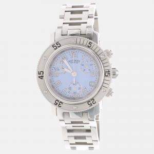 Pre Owned Hermes Clipper CL2.310 Quartz White Stainless Steel Women's Wristwatch 34mm