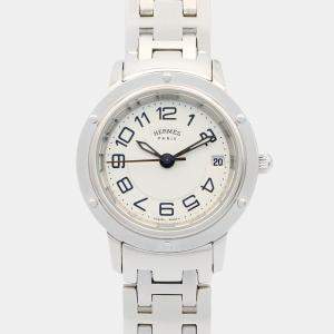 مملوكة مسبقًا Hermes Clipper CP1.210 Quartz Silver Stainless Steel  Women's Wristwatch 24 mm
