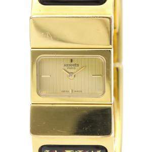 Hermes Champagne Gold Plated Stainless Steel Loquet Quartz LO1.201 Women's Wristwatch 20 MM