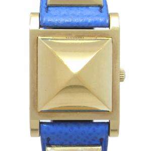 Hermes White Gold Plated Staineless Steel Medor ME1.201 Women's Wristwatch 23 MM