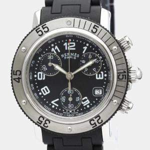 Hermes Black Stainless Steel Clipper CL2.315 Women's Wristwatch 30 mm