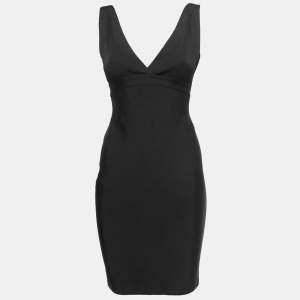 Herve L Leroux Black Knit Bodycon Dress S