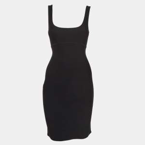 Herve L Leroux Vintage Black Stretch Knit Sleeveless Bodycon Dress S