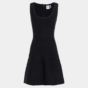 Herve Leger Black Bandage Knit Mini Dress L
