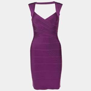 Herve Leger Magenta Pink Bandage Knit Bodycon Dress XXS