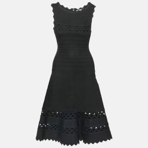 Herve Leger Black Knit Sleeveless Audrina Bandage Dress S
