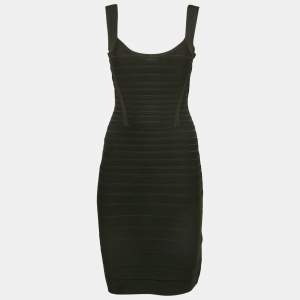 Herve Leger Black Knit Sleeveless Bandage Dress S