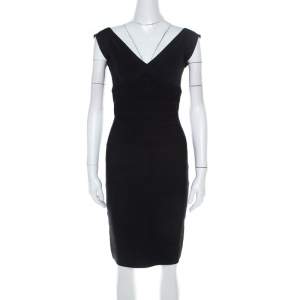 Herve Leger Black Stretch Knit Karima Bandage Dress XS