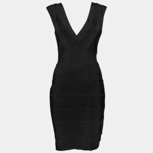 Herve Leger Black Bandage Sleeveless Short Dress M