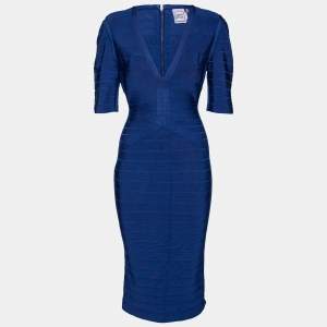 Herve Leger Royal Blue Bandage Bodycon Dress M