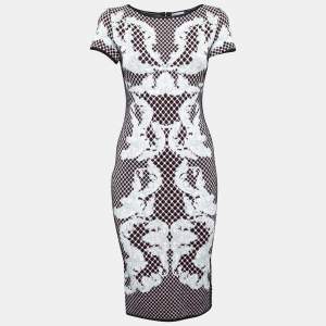 Herve Leger Multicolor Jacquard Knit Emely Bodycon Dress M
