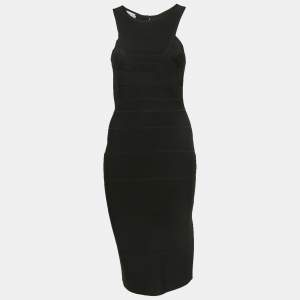 Herve Leger Black Knit Sleeveless Short Bandage Dress S
