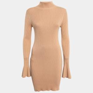 House of Harlow 1960 x Revolve Brown Rib Knit Turtleneck Bodycon Dress M