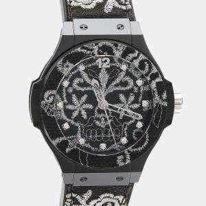 Pre Owned Hublot Big Bang Diamond Automatic Ceramic Titanium Men's Wristwatch 41 mm