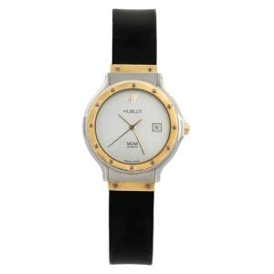 Hublot White 18K Yellow Gold & Stainless Steel MDM 1391.2 Women's Wristwatch 28 mm
