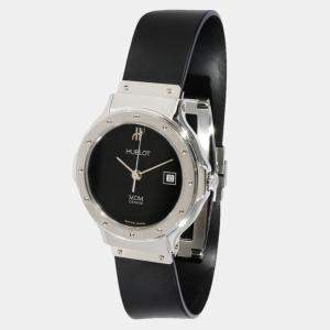 Hublot Black Stainless Steel Classic MDM 1391.1 Quartz Women's Wristwatch 28 mm