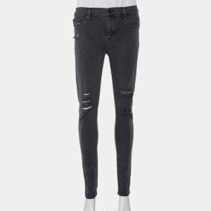 Hudson Dark Grey Denim Distressed Super Skinny Nico Jeans M