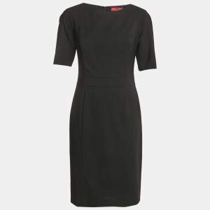 Hugo by Hugo Boss Black Wool Short Sleeve Koletta Dress S