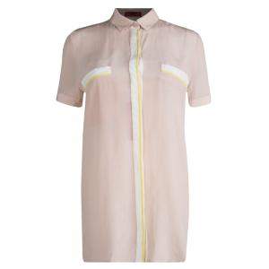 Hugo By Hugo Boss Pastel Pink Silk Button Front Elphie Blouse M