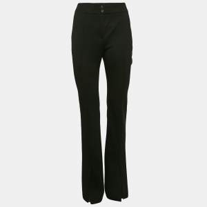 Hugo Boss Black Jersey Wide Leg Slit Detail Trousers S