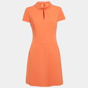 Pre Owned Hugo Boss Orange Crepe Kenlela Mini Dress S