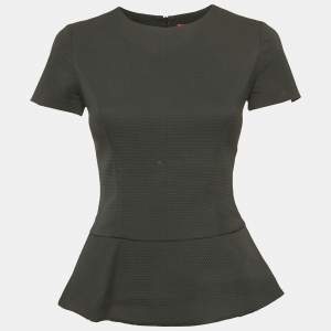 Pre Owned Hugo Boss Black Jacquard Top S