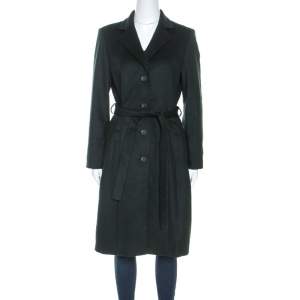 Boss By Hugo Boss Green Wool Belted Clairona Coat M