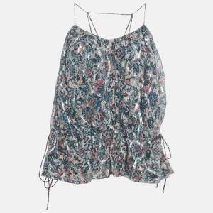 Pre Owned IRO Multicolor Printed Fil Coupe Silk Lurex Top S