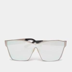 Irresistor Silver/Black Lambda Oversized Sunglasses
