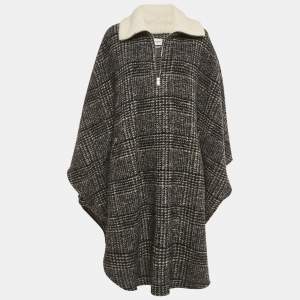 Pre Owned Isabel Marant Etoile Grey Checks Wool Cape XS 