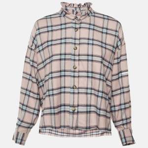 مملوكة مسبقًا Isabel Marant Etoile Pink Checked Cotton Ilaria Shirt S