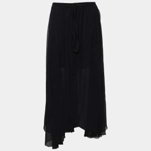Isabel Marant Etoile Black Chiffon Wrap Long Skirt S