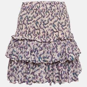 Isabel Marant Etoile Purple Printed Cotton Naomi Mini Skirt M