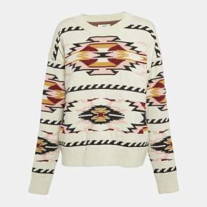 Isabel Marant Etoile Grey Geometric Intarsia Knit Sweater M