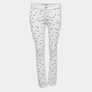 Isabel Marant Etoile White Embroidered Denim Jeans S Waist 30"