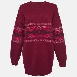 Isabel Marant Etoile Avril Fair-Isle Knit Oversized Sweater S