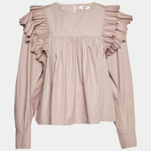 Isabel Marant Etoile Mauve Cotton Frilled Blouse L