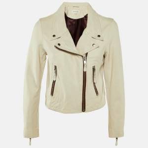 Isabel Marant Etoile White Leather Zip-Up Jacket XS