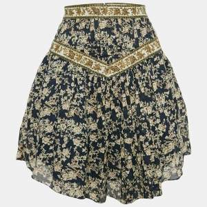 Isabel Marant Etoile Blue Floral Print Cotton Vega Mini Skirt XS
