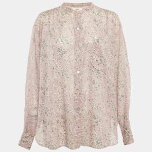 Isabel Marant Etoile Purple Floral Print Cotton Loose Fit Shirt M